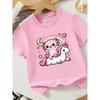 European sizes Cute and Versatile Teen T-Shirt, Adorable Axolotl Print Pattern, Comfortable Unisex Style for Boys and Girls, Casual Versatile Top