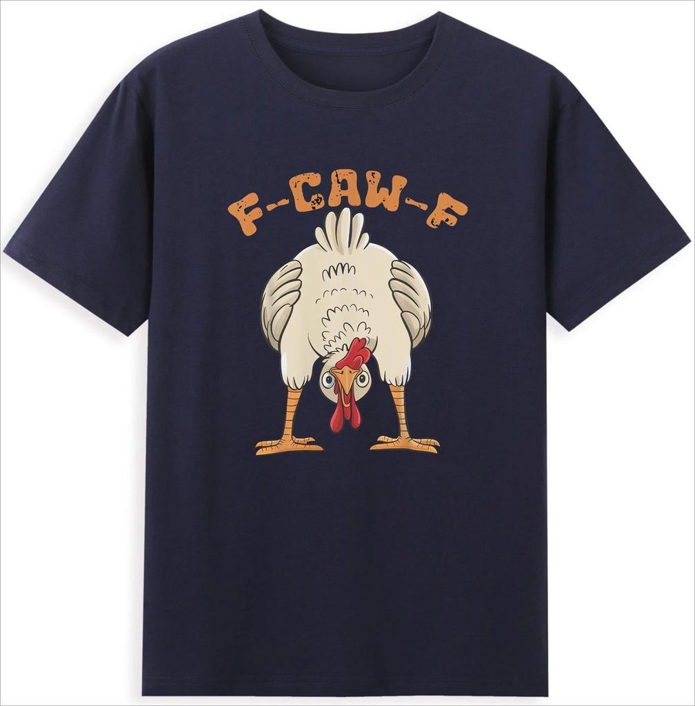 F-Caw-F Chicken Funny Rooster Meme Quote Vintage Men's T-Shirt Comfortable and Soft Breathable Fashionable Tee Men's Clothing