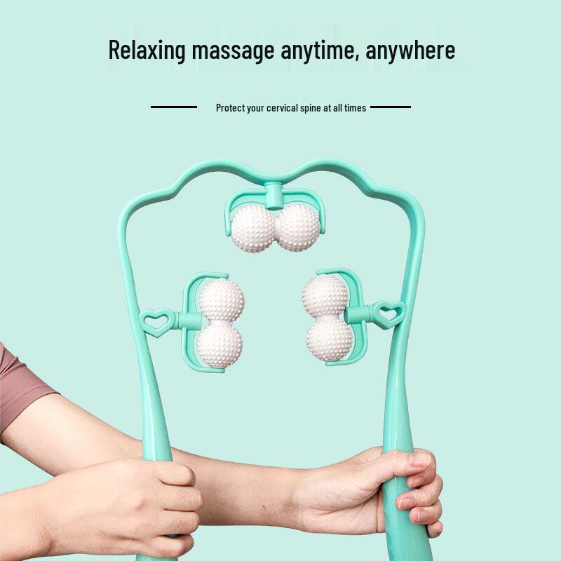 Handheld Dual Ball Neck & Trapezius Massager for Cervical Spine – Multifunctional Manual Massager