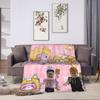 Foxy Boxy and Rocky Lankybox Blanket Soft Warm Novelty Plush Throw Blanket For Couch Bed Camping Flannel Bedspread Bed Cover