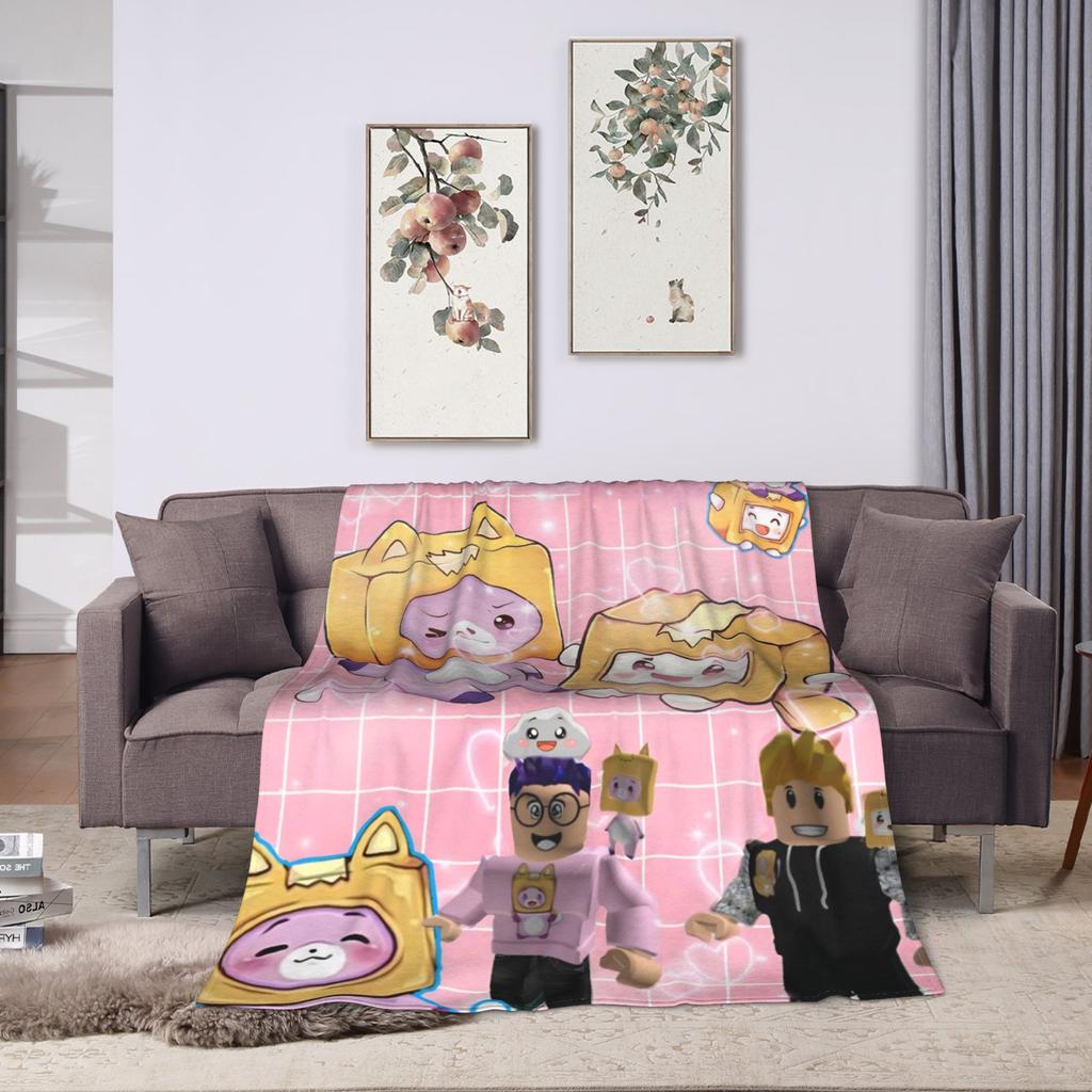 Foxy Boxy and Rocky Lankybox Blanket Soft Warm Novelty Plush Throw Blanket For Couch Bed Camping Flannel Bedspread Bed Cover