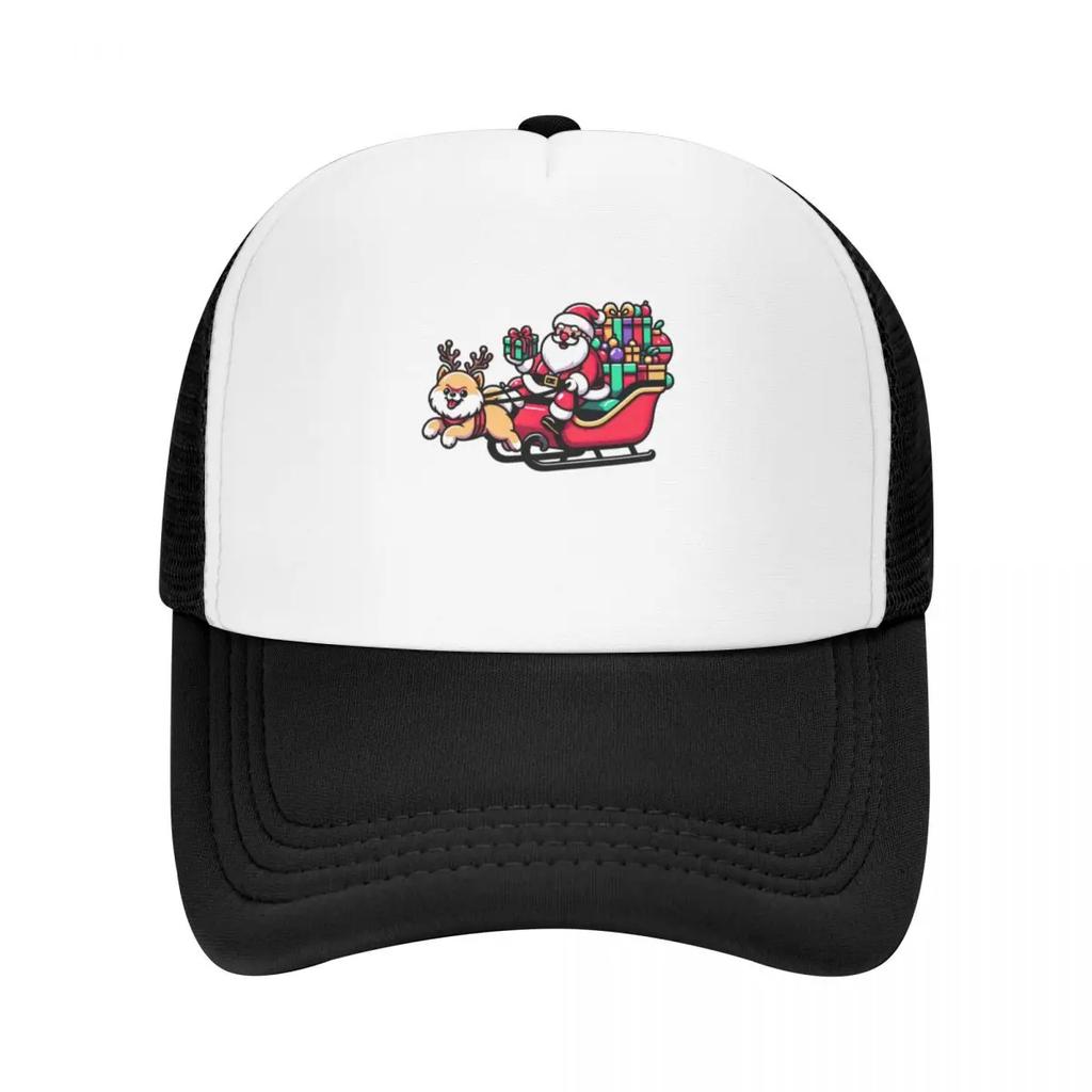 Pomeranian Dog Santa Claus Baseball Cap Luxury Hat custom Hat Designer Hat Sunhat Womens 2025 Mens