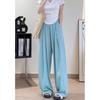 Summer thin pleated lazy casual pants floor mopping pants Yamamoto wide-leg pants women's ice silk fashion