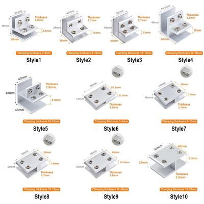 Hardware Side Mounted Self-closing Glass Door Hinge Frameless Clamp Furniture Accessories Cabinet Door Hinge