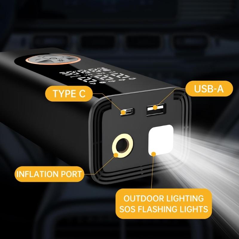 Tire Inflator Portable Air Compressor, 6000mAh Portable Air Pumps, Accurate Pressure LCD Display,Car Bike