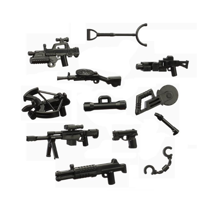 Army WWII Soldier Figure Armaments Brick Playset Gatling M2 Heavy Machine Aviation Gun NSV Bullet Chain Mortar ZB53 Toys Playsetss T12
