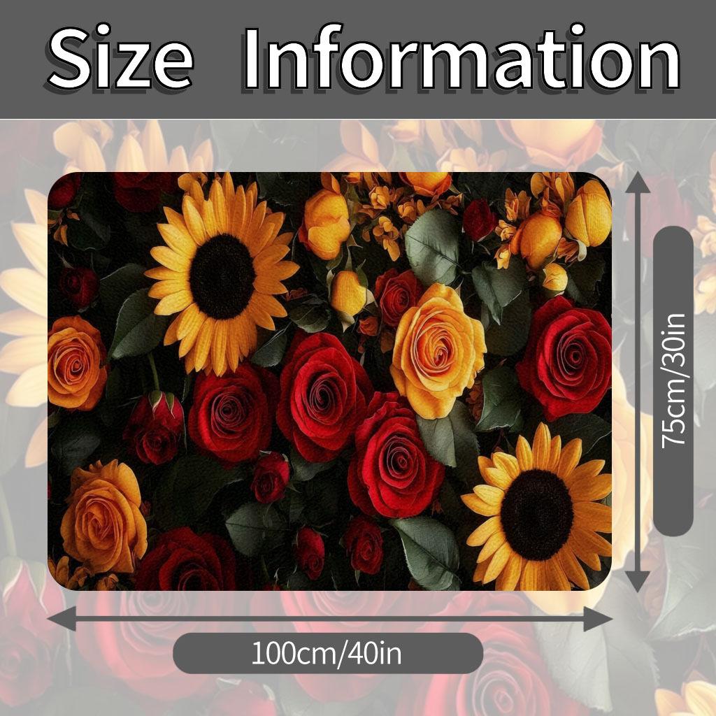 1Pcs Oil Painting Sunflower Car Trunk Mat Anti Slip Cargo Liner Waterproof Rear Storage Protector Floor Mat SUV Sedan