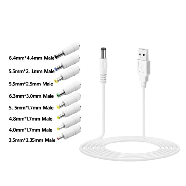 USB5V To DC9V 12V Converter Cable USB to DC9V 12V Charging Cable with 8Adapters