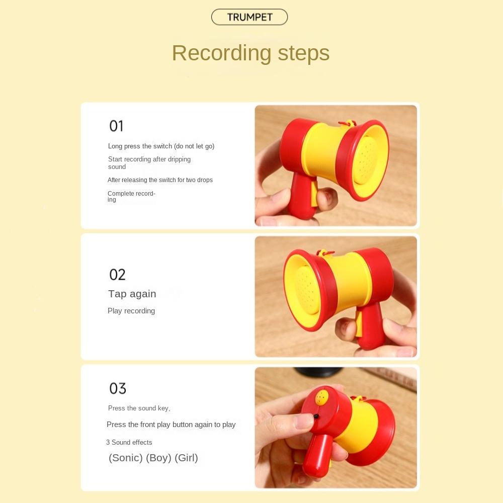 Recording Music Trumpet Key Chain Speaker Handheld Speakers Toy Music Keychain Pendant  Bag Pendant