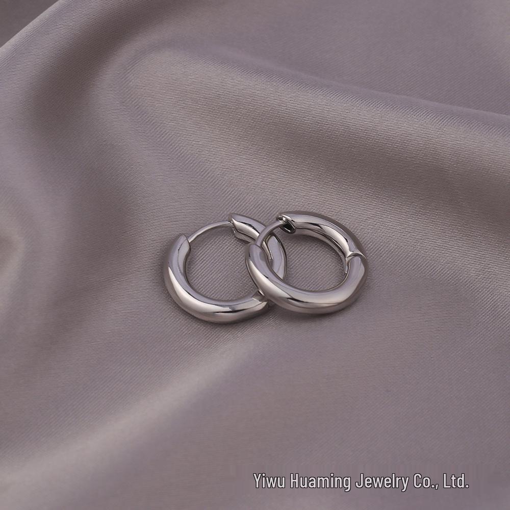 

Глянцевые минималистичные серебряные серьги-кольца - Не тускнеющий нишевый дизайн