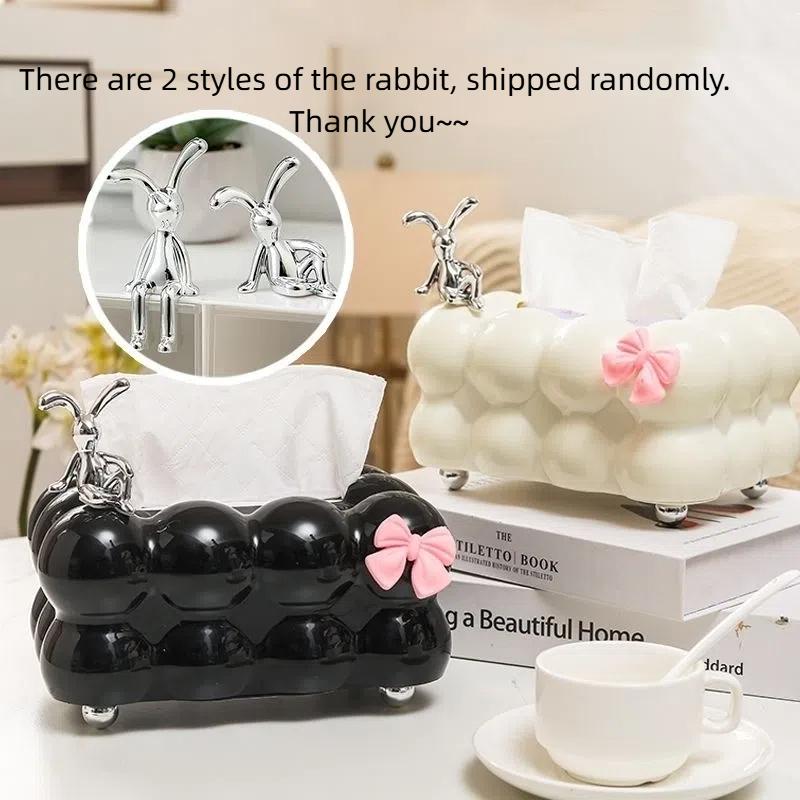 INS-Style Cream Aesthetic Tissue Box – Cute Minimalist Napkin Holder for Living Room or Bedroom