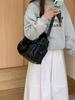 Large Capacity Women's Casual Tote Handbags Retro Design Ladies Shoulder Bag Solid Color PU Female Crossbody Bag Zipper Pocket