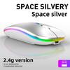 Rechargeable Wireless Bluetooth Mouse, Silent LED Optical Computer Mouse, Ergonomic Laptop Mouse for Gaming, 1600 DPI