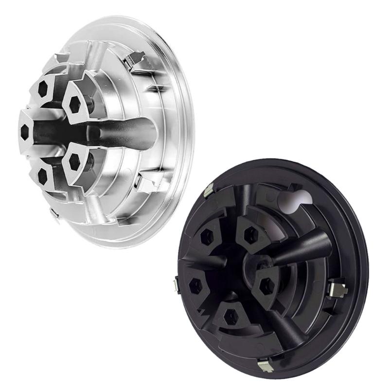 4Pcs Universal 5 Spoke Hub Cap Protector Rims Light weight 8inch Golf Cart Wheel Covers Hub Caps Easy to Installation nero