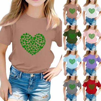 St. Patrick's Day Toddler Girl Boy T-Shirts Kids Top Boys And Girls Printed Short Sleeved T-shirt