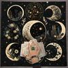 Moon Flower Astrology Tablecloth Altars Cloth Square Divinations Card Table Cloth Witchcrafts Deck Cloth Enduring