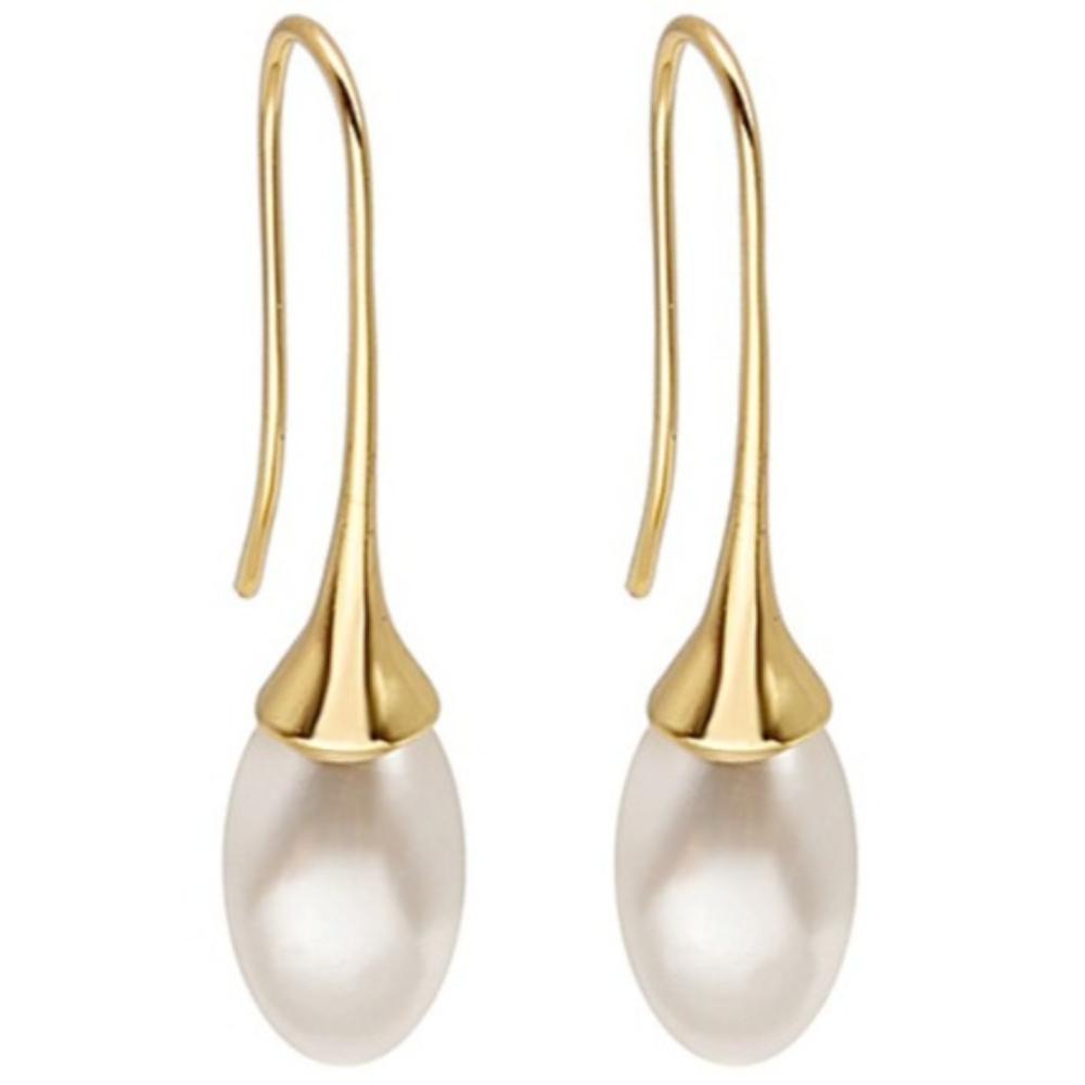 Woman Vintage Pearl Dangle Earrings Gold Color Simple Style Classic Long Hanging Earring Personality Women's Party Jewelry