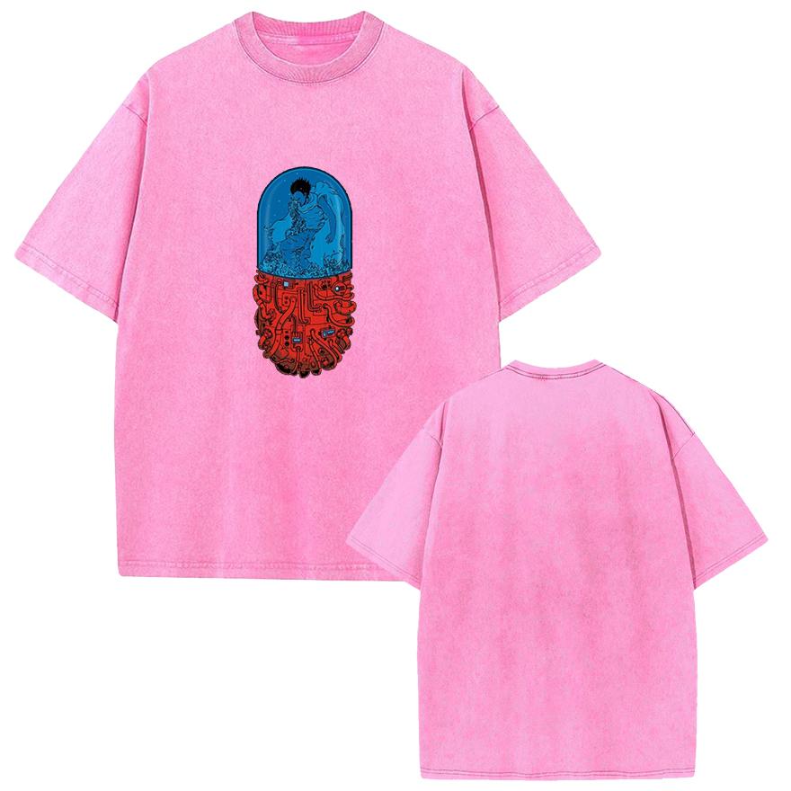 

Akira Manga Print Tshirt Capsule Graphic Vintage Washed Oversized T Shirt Summer Short Sleeve Tee Cotton Men Women Clothing S