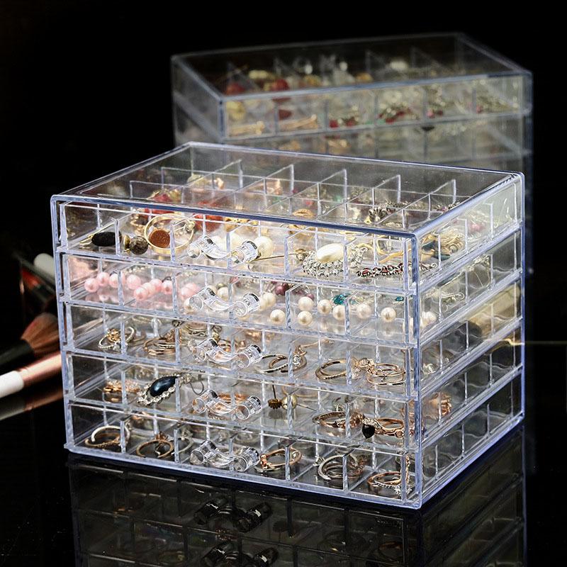 Household Multi-layer Large Capacity Jewelry Storage Box Dust-proof and Anti-oxidation Earring Box Divided Jewelry Storage Box
