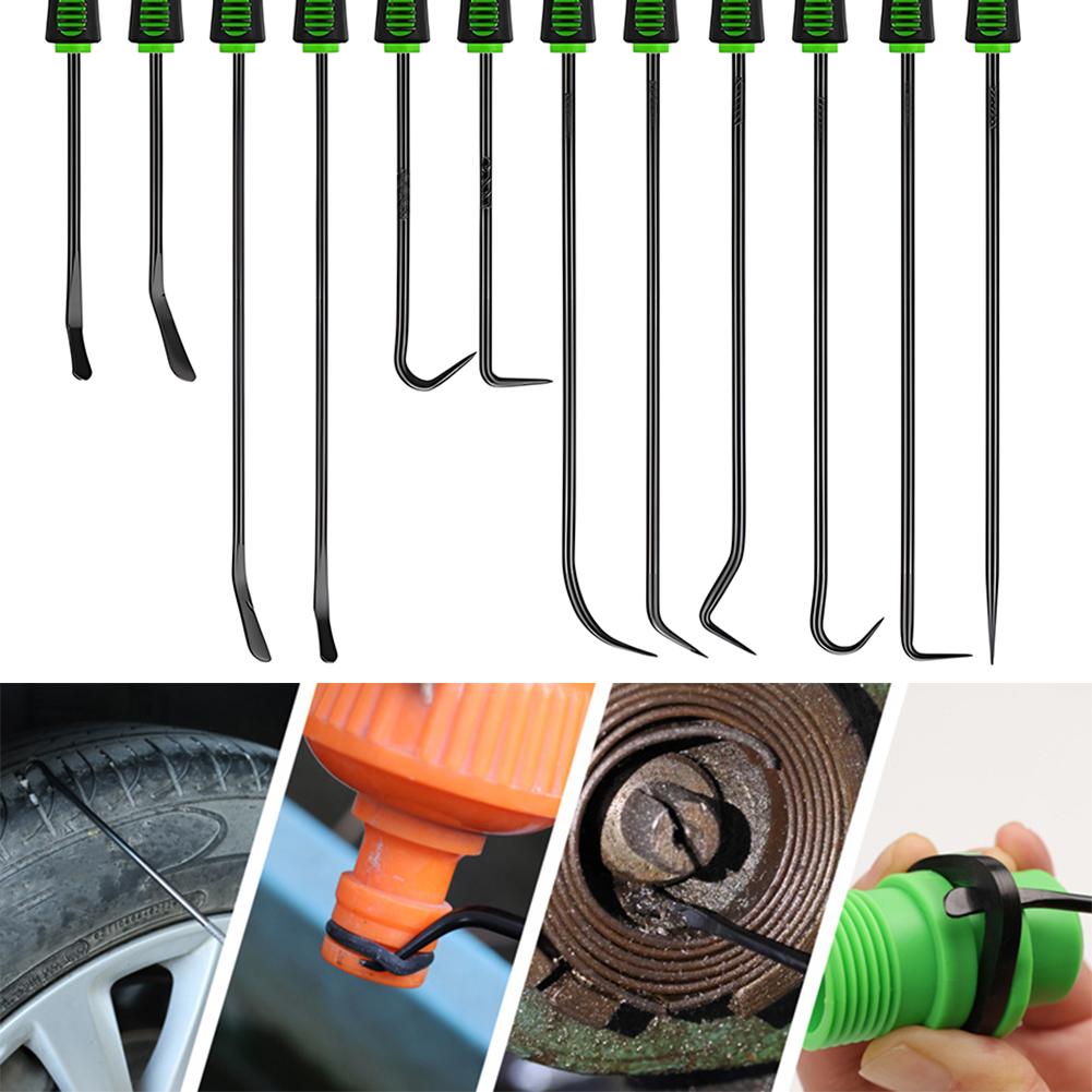 12 Pcs Precision Car Oil Seal Screwdriver Set O Gasket Puller Removal Tool Pick Hook Tool Green Hook Auto Repair