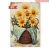 Sunflower Metal Wall Art Poster, Rustic Living Room Decor
