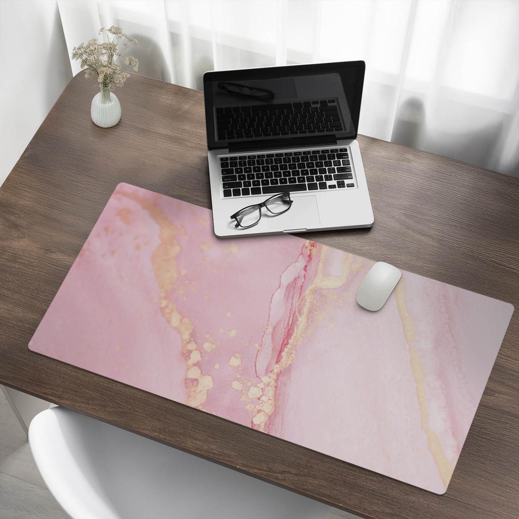 Non-slip Desk Mat for Office Pastel Marble 100X50 Cm