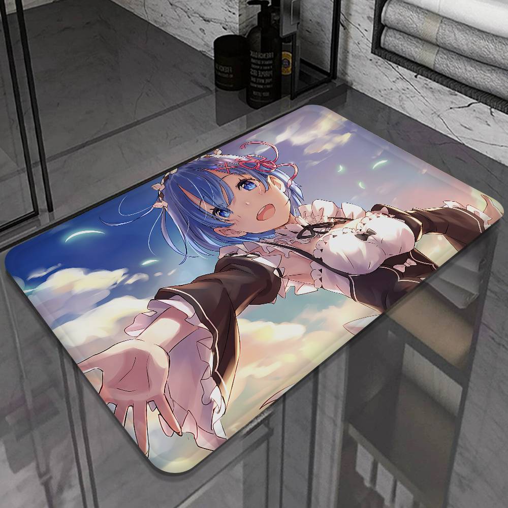 Classic Ram And Rem Re0 Starting Life In Another World Floor Mat INS Style Soft Bedroom Floor House Laundry Room Mat