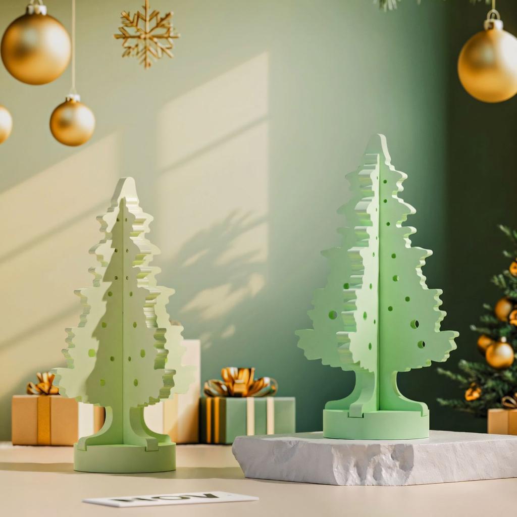 Silicone Figurines Decorating Moulds Silicone Texture Christmas Tree Shape for Crafts Party Supplies and Decorations