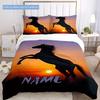 Sunset With Horses Duvet Cover Soft Bedding Set For Bedroomdorm Personalized Name Threepiece Set 1 Duvet Cover And 2 Pillowcases Perfect Gift For All