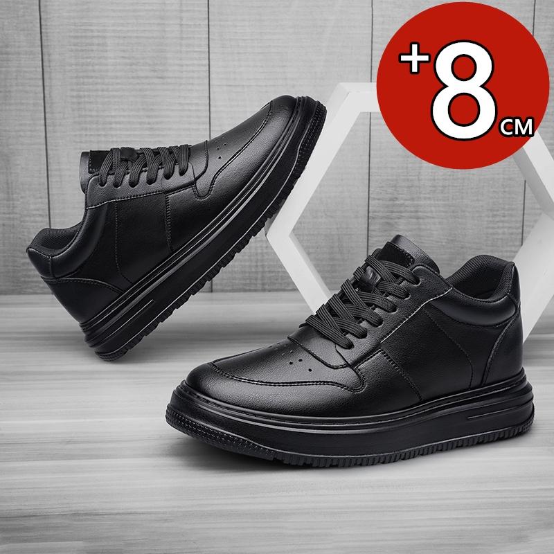 Scarpe da Ginnastica con Zeppa in Pelle Taglia Grande 47 Uomo Comode Traspiranti Scarpe Casual Soletta Rialzante 8cm Rialzo Scarpe da Uomo