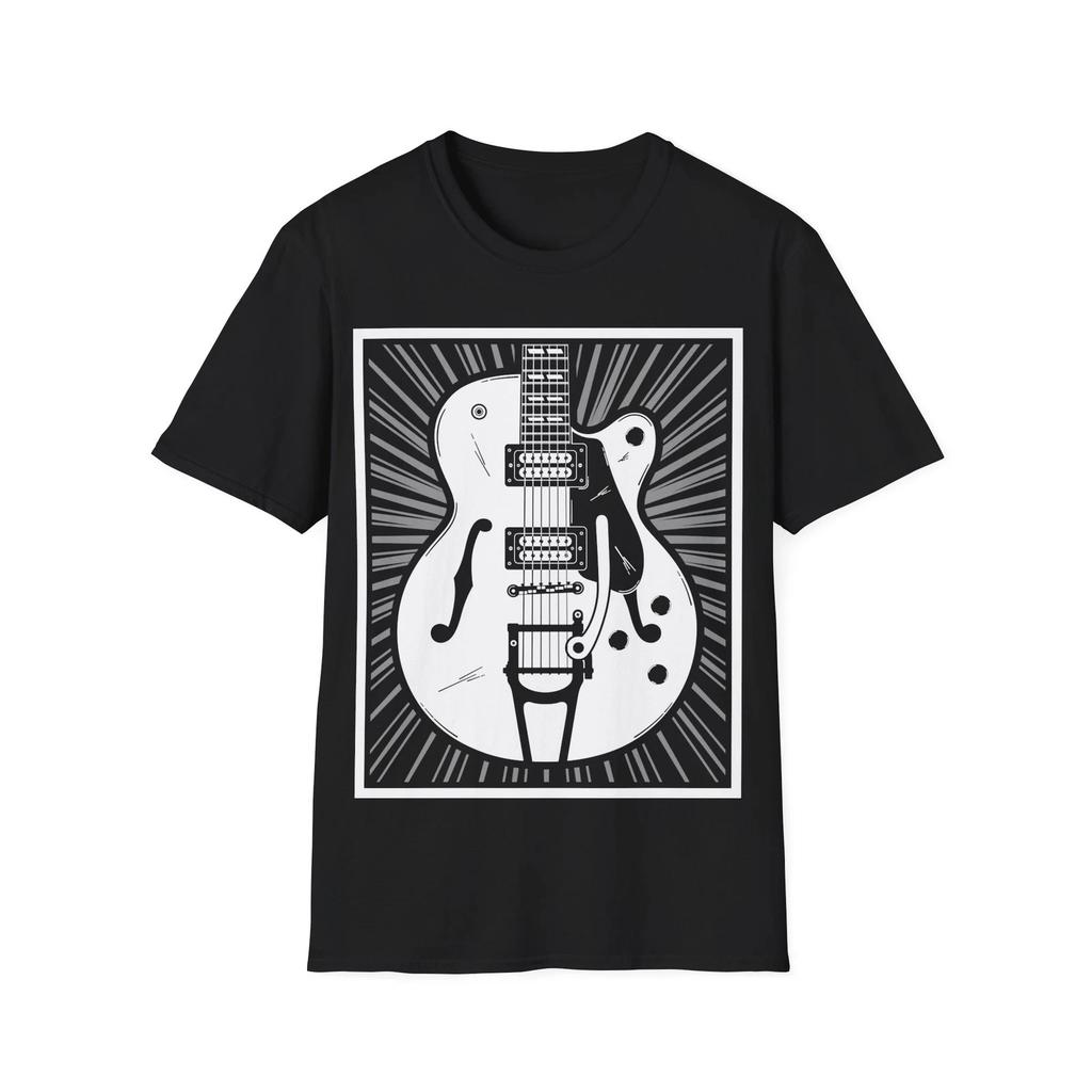 Retro Guitar T-Shirt, Guitarist Tee, Guitar Player Gift, Rock Fan Regular Top