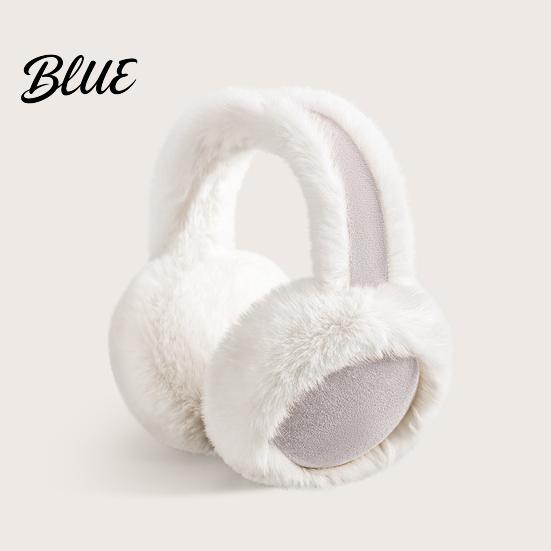 Lightweight Earmuffs Faux Warm Ear Foldable Design Elastic Headband Fur with Plush Fluffy Warmers Exterior