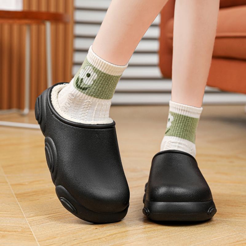 Couple Style Cotton Slippers for Women Winter Thick Bottom Waterproof Outer Wear Cotton Slippers Home Warm Men's Shoes