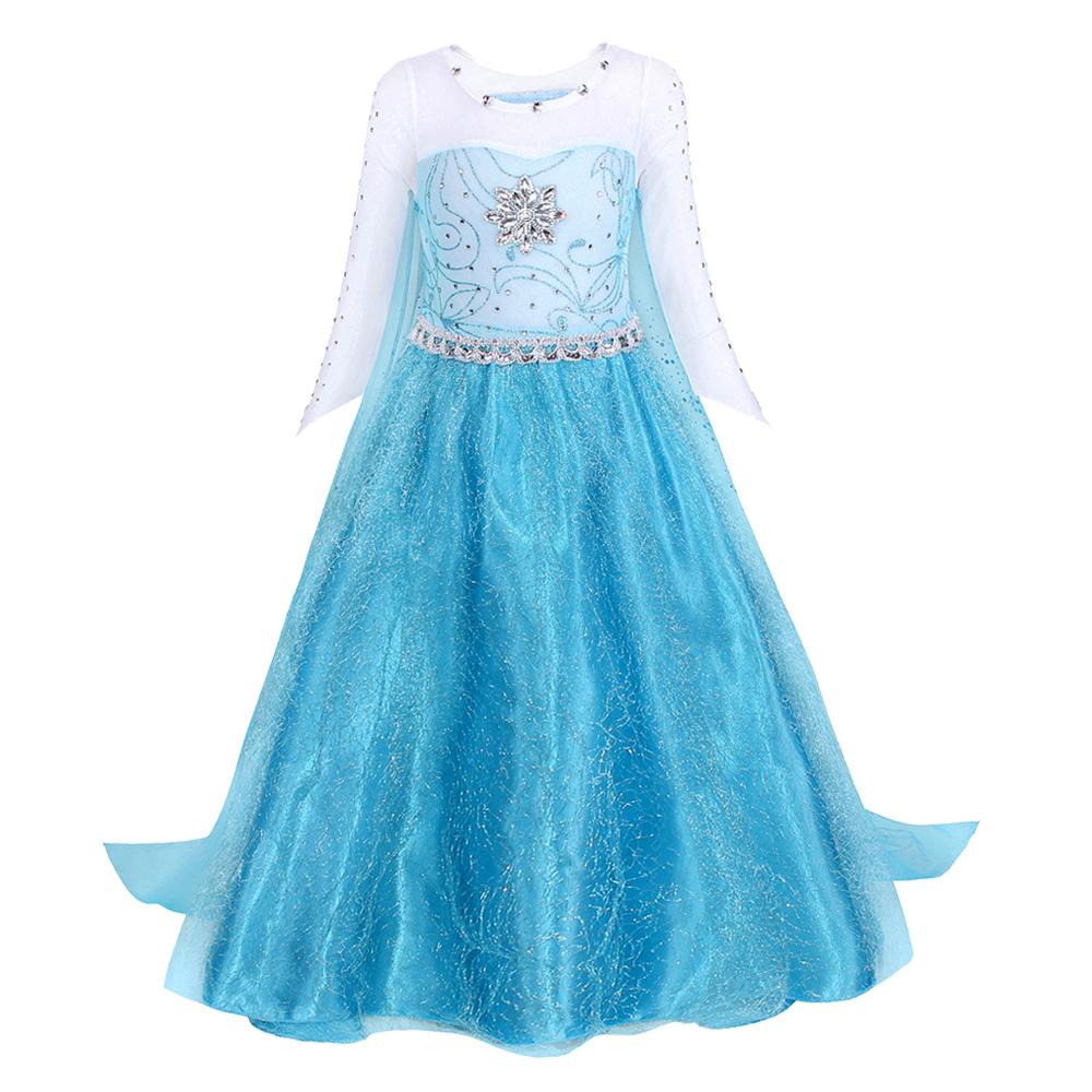 Girl Princess Dress Snow Queen Halloween Cosplay Party Costume Princess Fancy Clothes Children Outfit Dress 100
