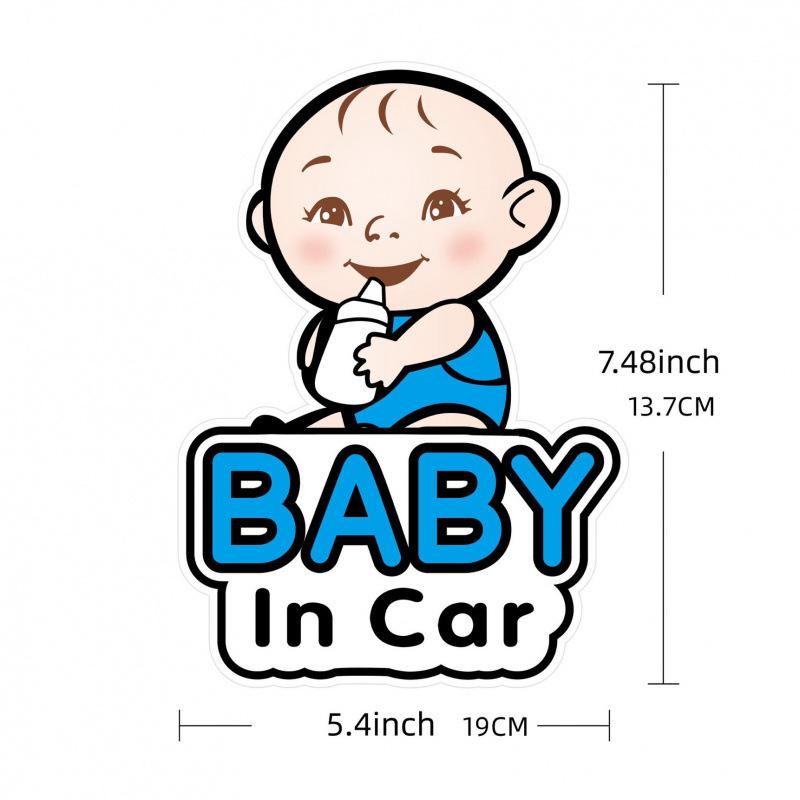 New No-Residue BABYincar Stroller Stickers - Durable PVC Material, Car Accessories