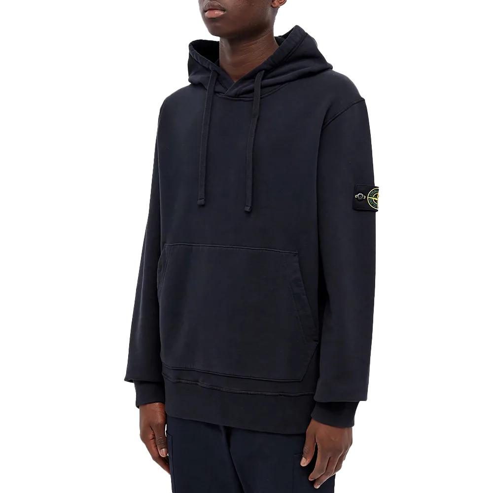 Stone Island Hooded Cotton Pullover Sweatshirt Men sweatshirt Dark-Blue 731564120-V0020