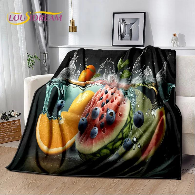 Cartoon Cute Fruit 3D Printing Blanket,Soft Throw Blanket for Home Bedroom Bed Sofa Picnic Travel Office Rest Cover Blanket Kids