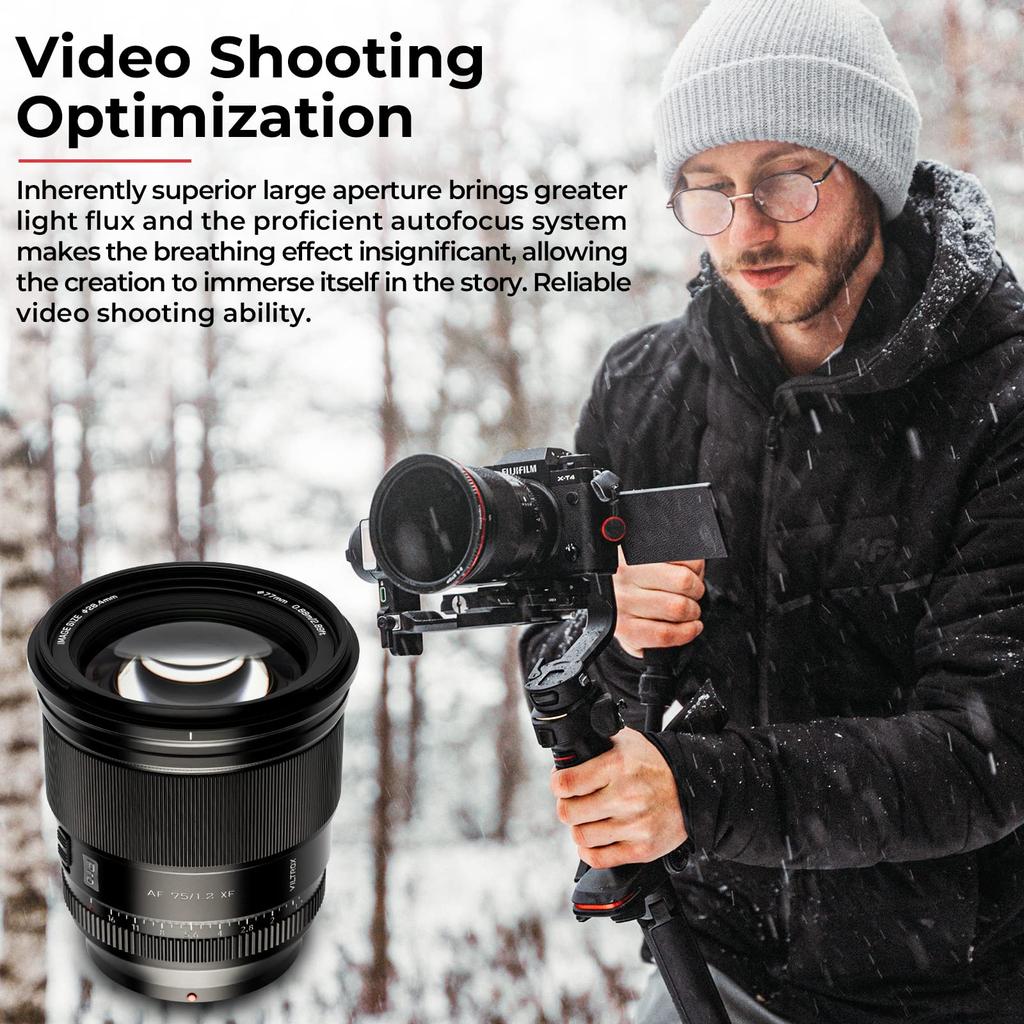 Viltrox 75mm Pro Large Aperture Autofocus Lens Mirrorless Camera X for T1 IR X T100 Eye AF soft bokeh F1.2 APS-C X-Mount X-A7 X-E2S X-E3 X-E4 X-H1