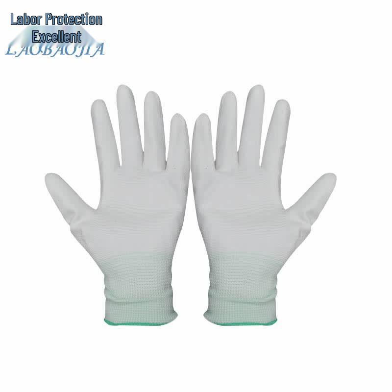 Laobaojia Anti-Static PU Coated Work Safety Gloves One Size