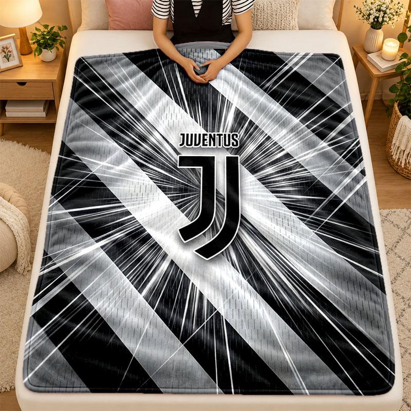 Flanel Battaniye Juventus FC Sıcak Yumuşak Atkı Battaniye İç Mekan Kanepe Yatak Oturma Odası Kullanımı İçin