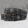 Y2K Metal Punk Rock Rivet Belt Punk PU Leather Belt Threads Studded Goth Belt with Skull for Women Men