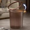 Elegant Large Capacity Grey Transparent Trash Can for Bedroom or Office