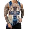 Men's Tank Tops Harajuku Handsome Animal Print Vest Fitness Bodybuilding Gym Muscle Casual Sleeveless T-Shirt