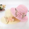 Wide Brim Straw Sun Hat with Decorative Flower and Lightweight Breathable Summer Hat for Women Outdoor Use
