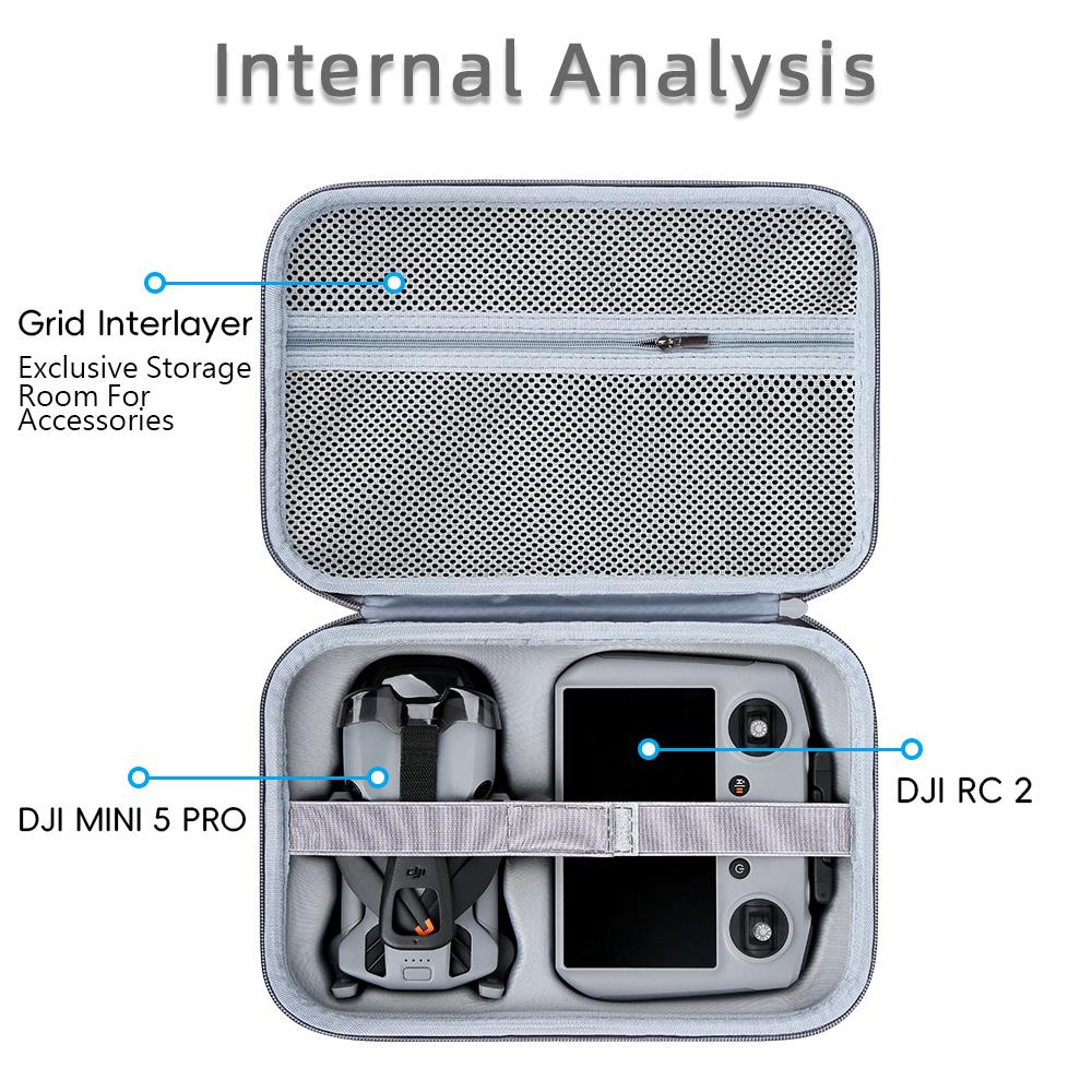 Carrying Case For DJI Mini 5 Pro Storage Bag Compatible Remote Control RC 2 Dual Battery Drone Body Accessories Handbag