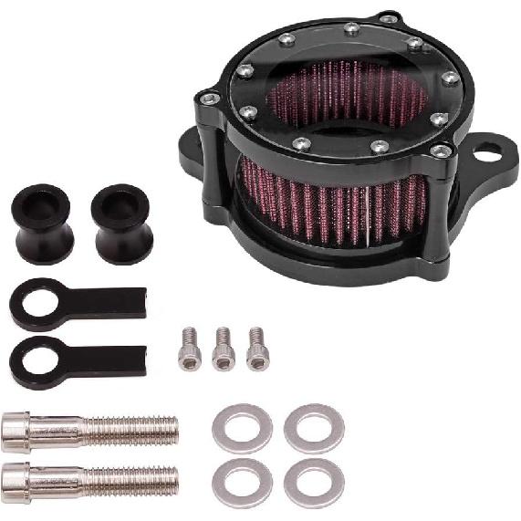 Air Cleaner Intake Filter System Kit Air Breather Compatible with Harley Davidson Sportster XL883 XL883N XL883R XL883P XL1200 XL1200L XL1200X Iron