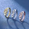 European & American Style Heart-Shaped Zircon Ring for Women - Figure 8 Design