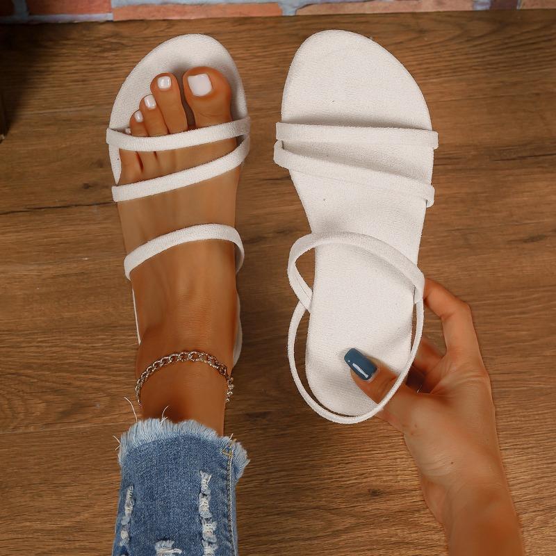 Summer new thin strap low heel square heel sandals comfortable and versatile students wear two women's sandals with one word