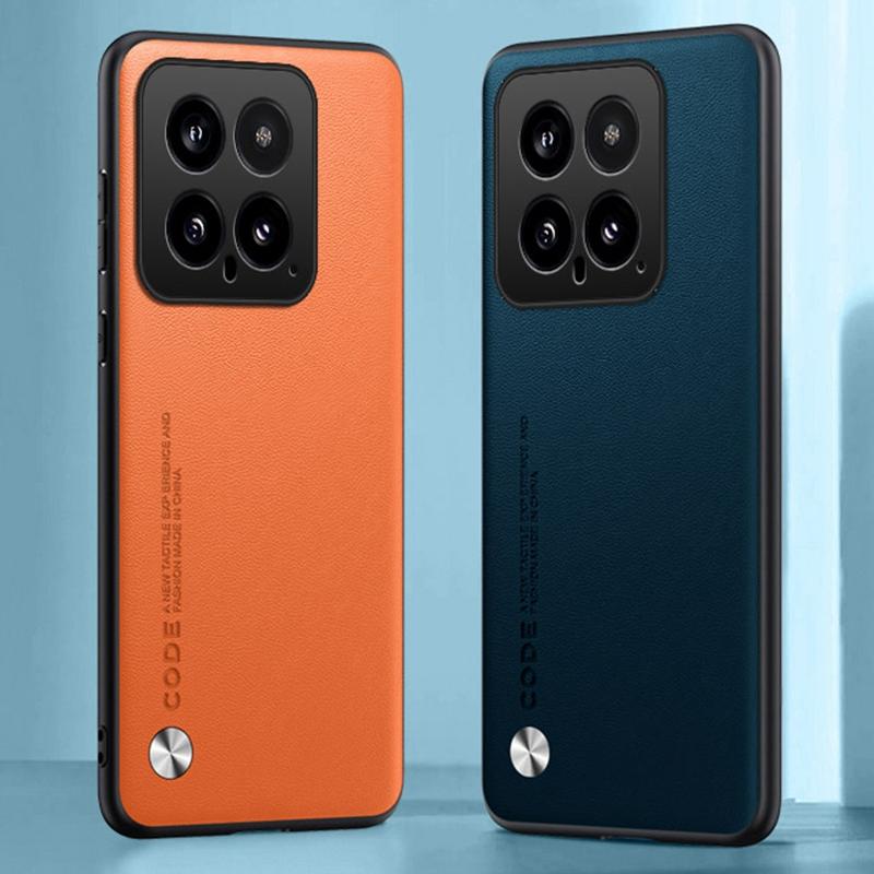 Luxuriöse PU-Lederhülle für Xiaomi Mi 14 Pro Mi14 Rückseite Matte Silikon Vollschutz Handyhülle für Xiaomi 14 Pro Xiaomi14