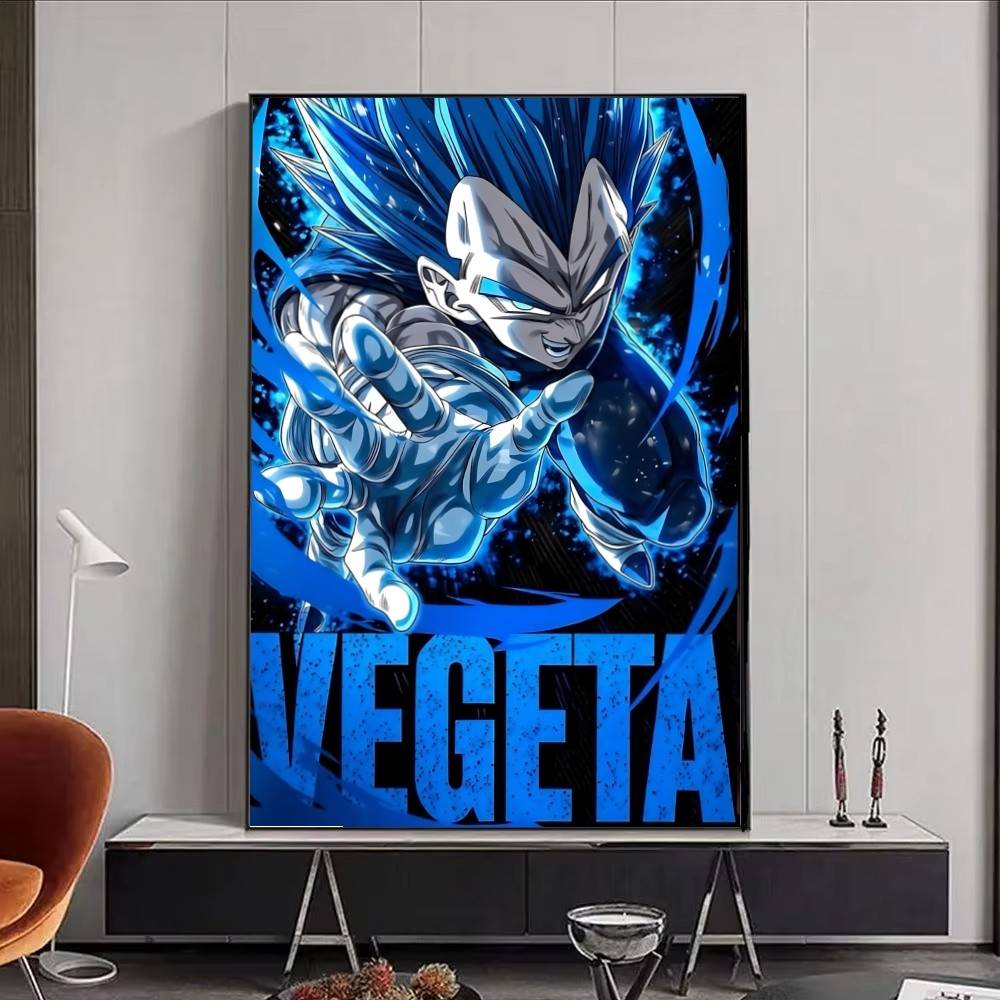 1pc Anime DRAGON BALL Vegeta Posters Self-adhesive Paper Print Home Living Room Bedroom Entrance Bar Cafe Art